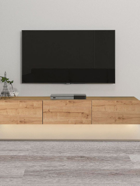 TV Stand Damla with LED Lighting Sapphire Oak L180xD29.5xH29.5cm