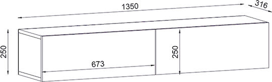 Телевизионно Мебелче Aristo с LED Осветление Кафяво Д135xДл31.6xВ25см