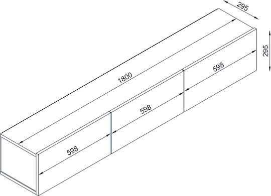 TV-Ständer Damla mit LED-Beleuchtung Weiß M180xT29.5xH29.5cm
