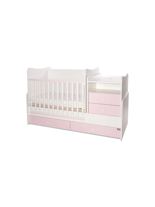 Lorelli Πολυμορφική Κούνια Combo White / Orchid Pink με Συρτάρι