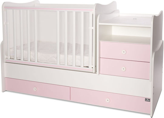 Lorelli Πολυμορφική Κούνια Combo White / Orchid Pink με Συρτάρι