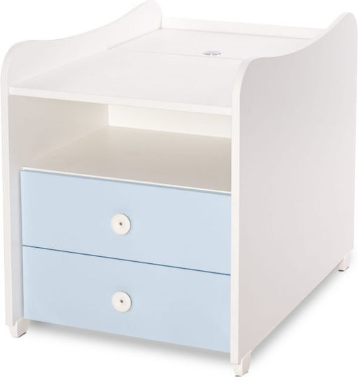Lorelli Polymorphe Kinderbett Combo Weiß / Babyblau mit Schublade