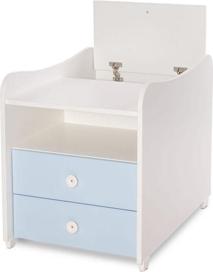 Lorelli Polymorphe Kinderbett Combo Weiß / Babyblau mit Schublade