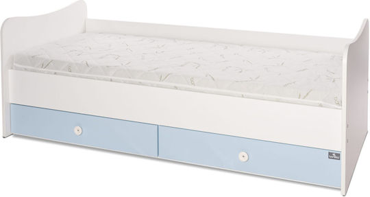 Lorelli Polymorphe Kinderbett Combo Weiß / Babyblau mit Schublade