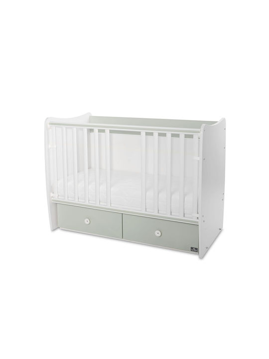 Lorelli Βρεφική Κούνια Πολυμορφική Matrix White / Milky Green για Στρώμα 60x120cm