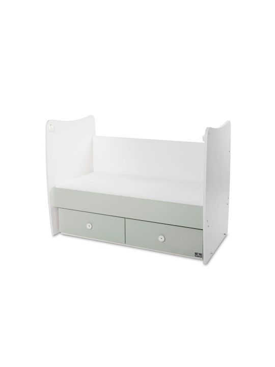 Lorelli Βρεφική Κούνια Πολυμορφική Matrix White / Milky Green για Στρώμα 60x120cm