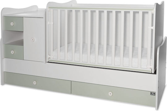 Lorelli Cabriolet Cuna Minimax Alb/Verde Lăptos Cu Sertar