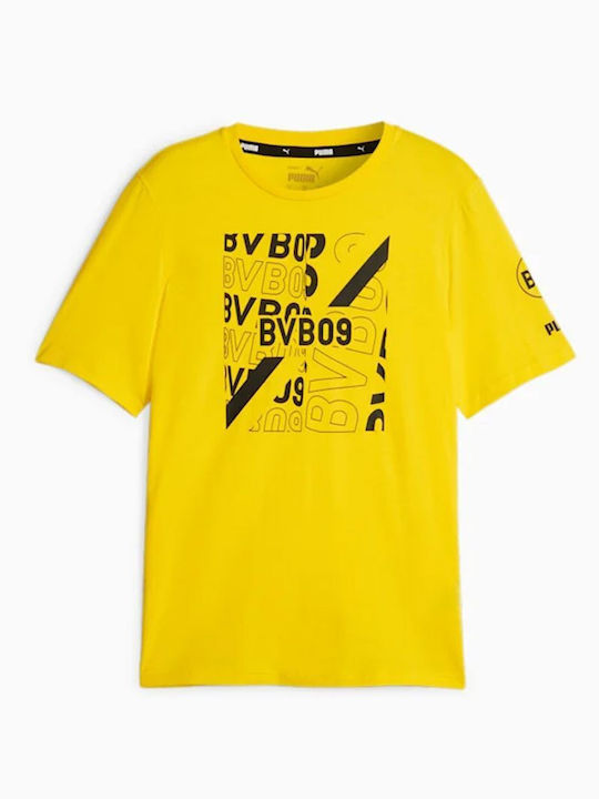 Puma Borussia Dortmund T-shirt Bărbătesc cu Mânecă Scurtă Galben