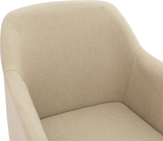 Safira Dining Room Artificial Leather Armchair Beige-natural 57x58x84cm