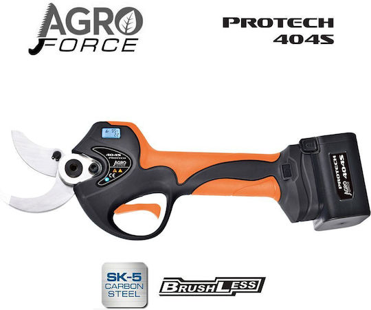 Agroforce Protech-404S Pruning Shears Battery Brushless 21V 2x4Ah/2.6Ah with Maximum Cutting Diameter 40mm