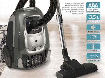 Bruno Vacuum Cleaner 800W Bagged 3.5lt Gray