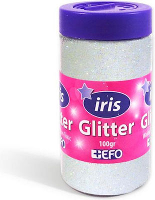 +Efo Iris Praf de aur Glitter Alb în Sare 100gr