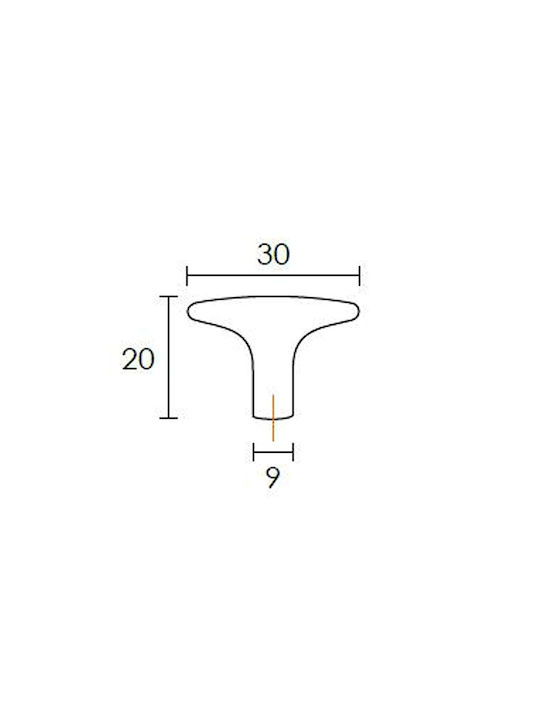 Conset C687 Πόμολο Επίπλου από Μέταλλο Μαύρο Matt Φ30mm (Απόσταση Κέντρων 9mm)