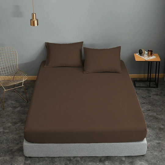 Le Blanc Cotton Line Pillowcase Set with Envelope Cover Brown 50x70cm.