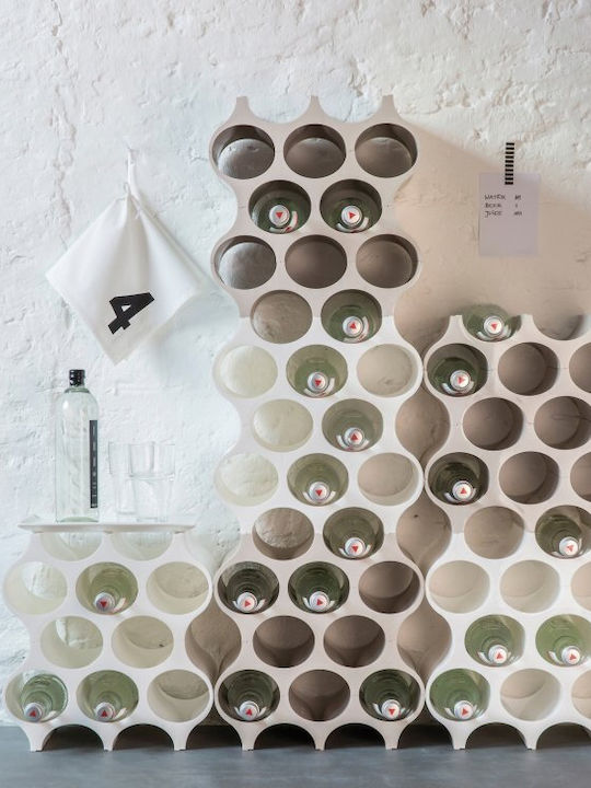 Koziol Tabletop Suport pentru Sticle Plastic pentru 9 Sticle Albă 36.4x35.3x23εκ.