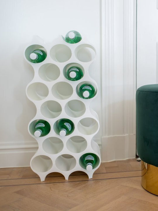 Koziol Tabletop Suport pentru Sticle Plastic pentru 9 Sticle Albă 36.4x35.3x23εκ.