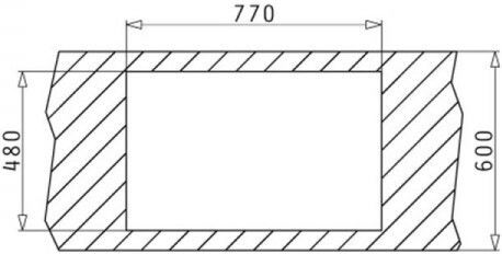 Pyramis Alazia 2B 070136911 Drop-In Мивка от Синтетичен Гранит Ш79xД50см Слонова кост