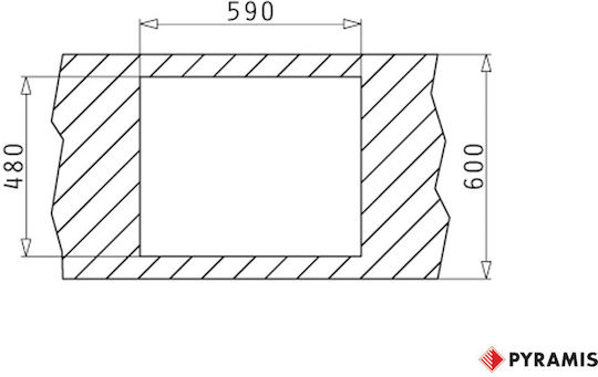 Pyramis Istros 1B 070103911 Drop-In Мивка от Синтетичен Гранит Ш61xД50см Слонова кост