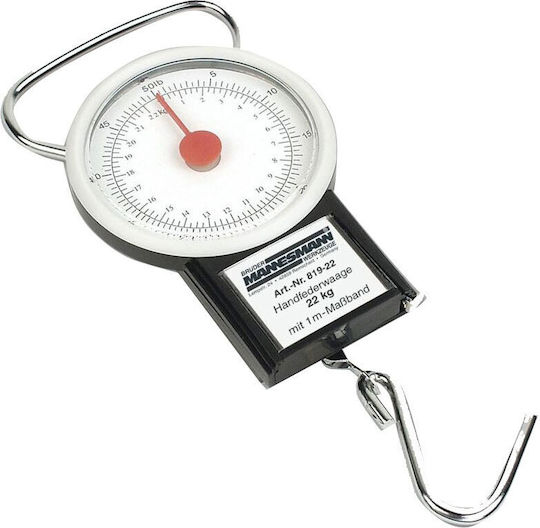 Mannesmann Spring pocket Professional Hanging Scale with Weighing Capacity of 20kg and Division 100gr