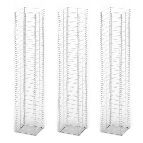 vidaXL Garden Fencing Material Set 25x25x150cm 3pcs Silver