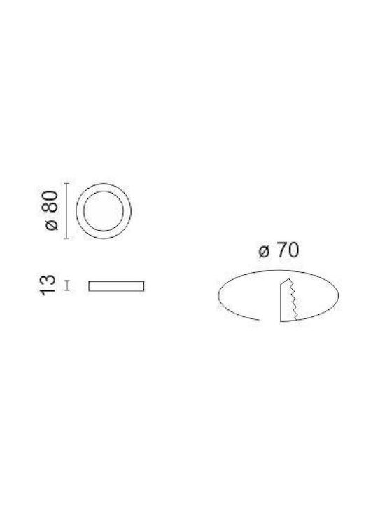 Spot Light Στρογγυλό Μεταλλικό Χωνευτό Σποτ με Ενσωματωμένο LED και Φυσικό Λευκό Φως 3W 300lm Λευκό 7.5x7.5εκ. 1τμχ