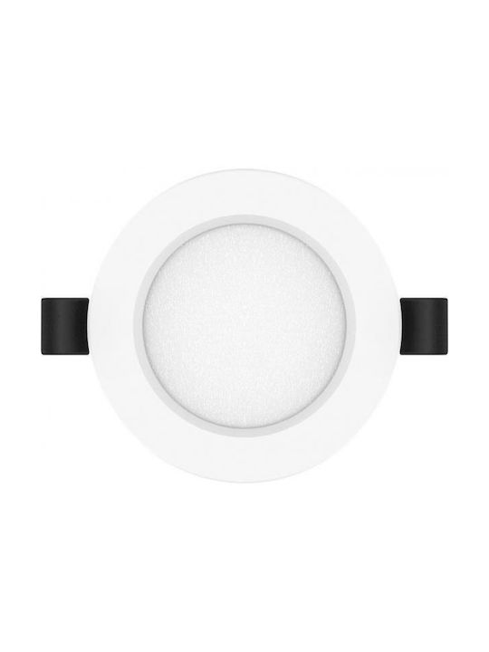 Geyer Round Metallic Recessed Spot with Integrated LED and Cool White Light White 8x8cm. 1pcs