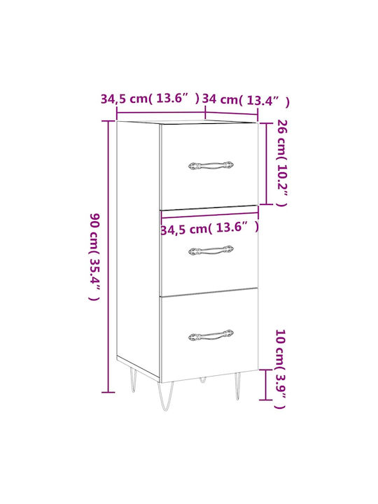 Sertar de depozitare L34.5xW34xH90buc