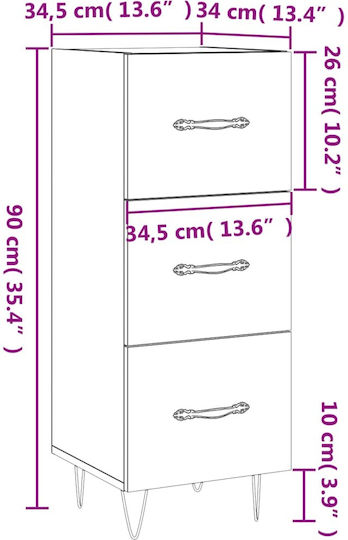 Sertar de depozitare L34.5xW34xH90buc