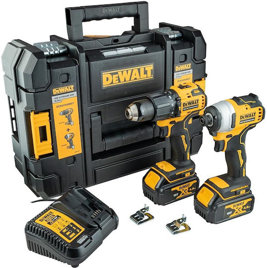 DEWALT DCK2062M2T Set Drill Driver & Impact Screwdriver 18V with 2 Batteries 4Ah and Case