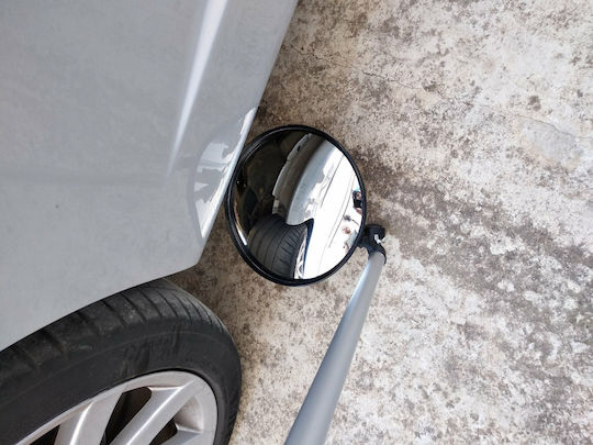 Doorado Accesorii de semnalizare Oglindă de inspecție pentru vehicule cu mâner extensibil și roată Ø22cm din Plastic