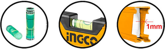 Ingco HSL58040 Spirit Level Aluminum 40cm with 2 Eyes