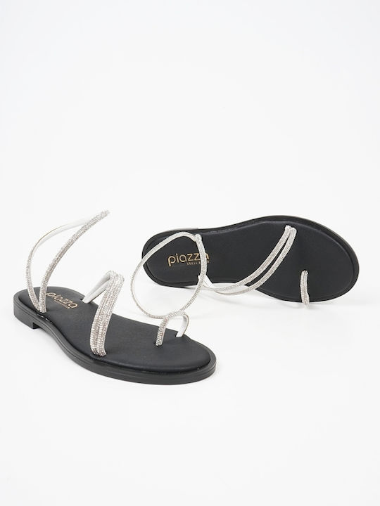 Piazza Shoes Women's Flat Sandals in Black Color