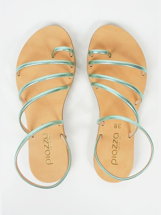 Piazza Shoes Women's Flat Sandals in Turquoise Color