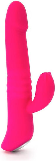 Platanomelon Morgan Διπλός Δονητής Rabbit Vibrator 22cm Fuchsia