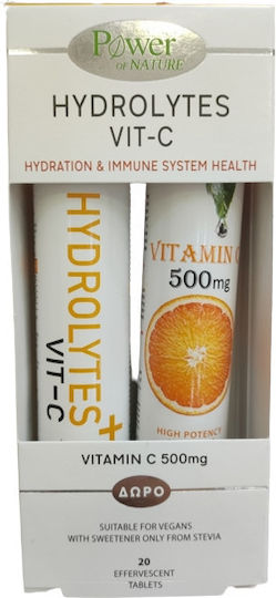 Power Health Hydrolytes Vit-C 20 & Vitamin C 500mg 2 x 20 αναβράζοντα δισκία