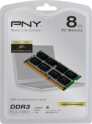 PNY 8GB DDR3 RAM cu Viteză 1600 pentru Laptop