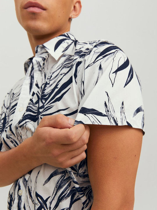 Short Sleeve Shirt In Regular Fit Floral Cloud Dancer
