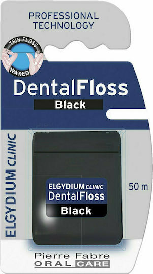 Elgydium Black Waxed Dental Floss 50m