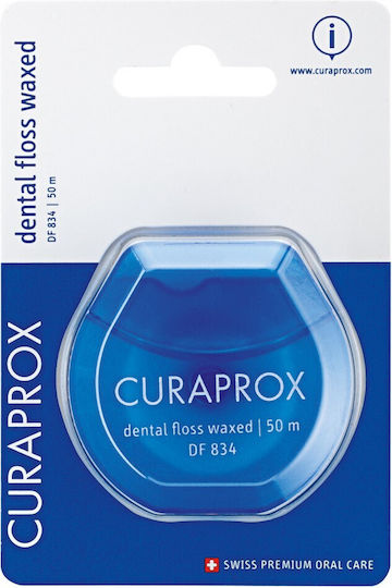 Curaprox DF 834 Waxed Dental Floss with Mint Flavour 50m