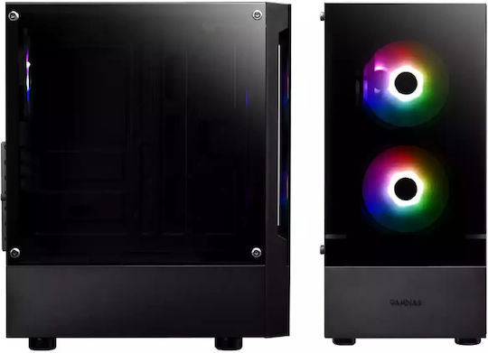 Gamdias Talos E3 Gaming Midi Tower Κουτί Υπολογιστή με Πλαϊνό Παράθυρο και RGB Φωτισμό Μαύρο
