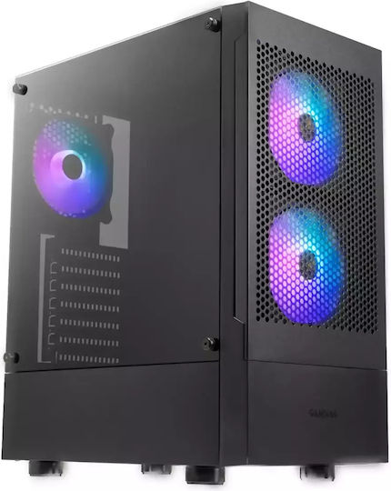 Gamdias Talos E3 Mesh Gaming Midi Tower Κουτί Υπολογιστή με Πλαϊνό Παράθυρο και RGB Φωτισμό Μαύρο