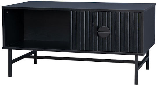 Rechteckiger Zentraler Kaffeetisch Kimono Holz Schwarz M100xL59xH50.2cm