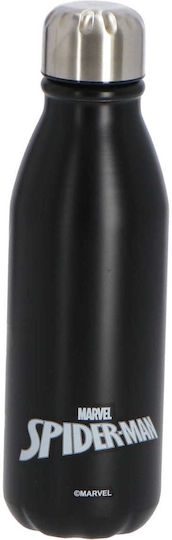 Spiderman Kids Water Bottle Spiderman Aluminium Black 600ml