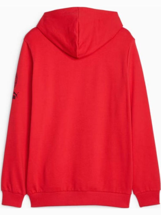 Graphic Sweatshirt with Hood Red