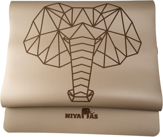 Niyamas Trainingsmatte Yoga Beiges mit Tragegurt (183x68x0.5cm)
