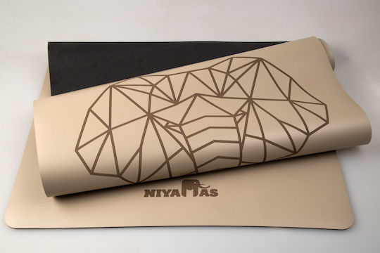 Niyamas Trainingsmatte Yoga Beiges mit Tragegurt (183x68x0.5cm)