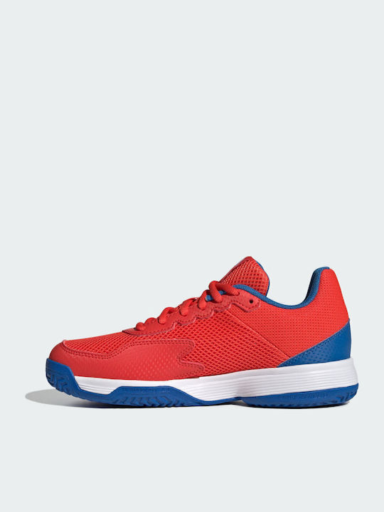 Courtflash Kids Sports Shoes Tennis with Laces Bright Red / Cloud White / Bright Royal
