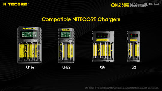 NiteCore Επαναφορτιζόμενη Μπαταρία 21700 Li-ion 5000mAh 3.6V 1τμχ
