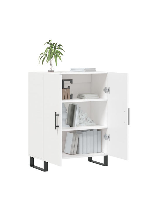 Living Room Display Cabinet made of Wood & Metal White 69.5x34x90cm
