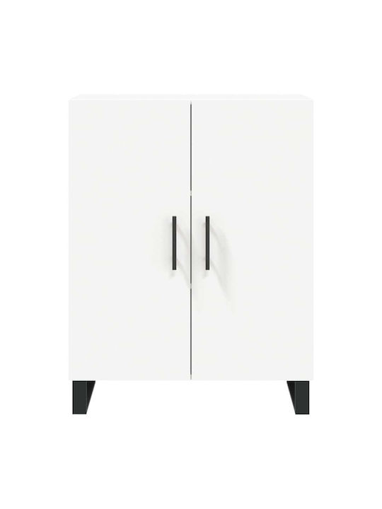 Living Room Display Cabinet made of Wood & Metal White 69.5x34x90cm